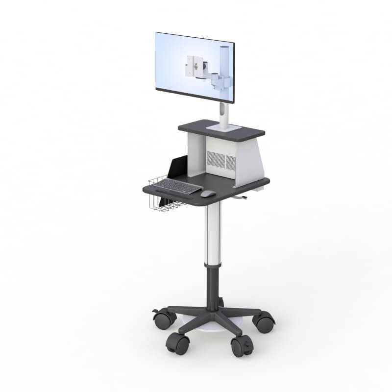 Height-Adjustable POC Cart with Monitor Arm Extension & Equipment Stoppers 6 772993 Height Adjustable POC Cart 06