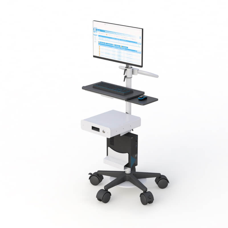 Advanced Medical Pole Cart: VESA Mount, Keyboard Tray & Stabilized Design 1 772994 Advanced Medical Pole Cart 01