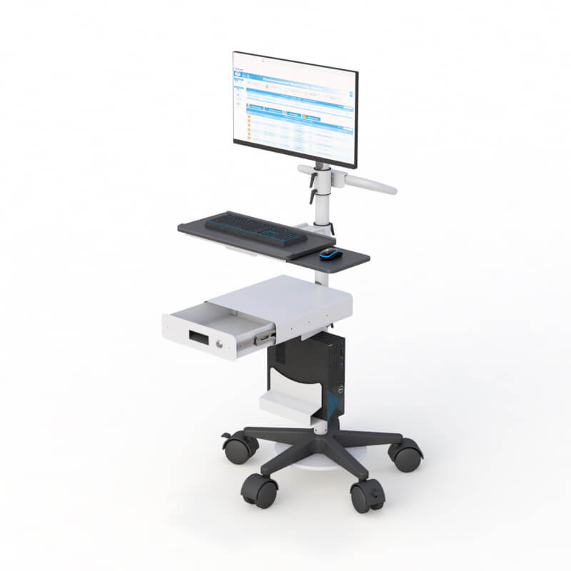Advanced Medical Pole Cart: VESA Mount, Keyboard Tray & Stabilized Design 2 772994 Advanced Medical Pole Cart 02
