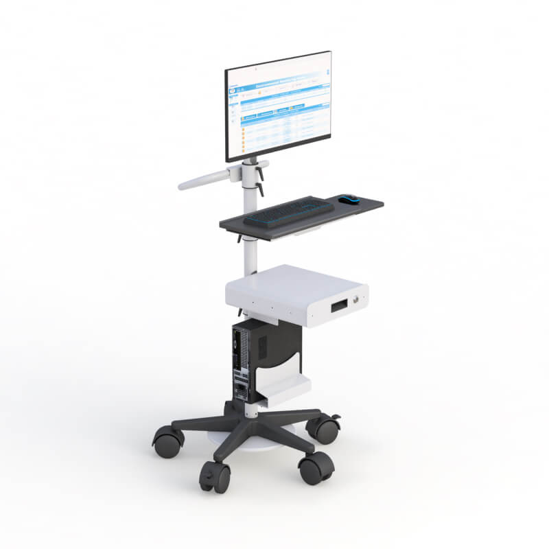 Advanced Medical Pole Cart: VESA Mount, Keyboard Tray & Stabilized Design 3 772994 Advanced Medical Pole Cart 03