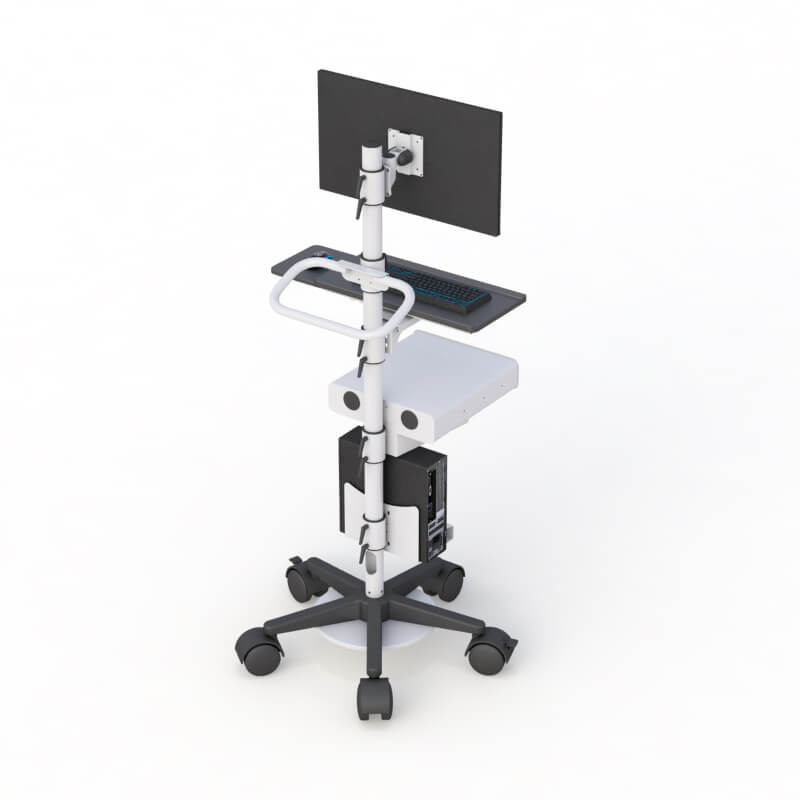 Advanced Medical Pole Cart: VESA Mount, Keyboard Tray & Stabilized Design 4 772994 Advanced Medical Pole Cart 04