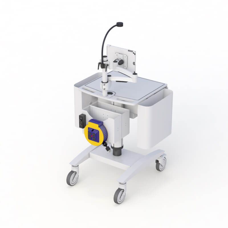 Mobile POC Tablet Cart with Stadiometer Storage & Weight Scale Holder 4 772999 Universal Tablet POC Cart 04