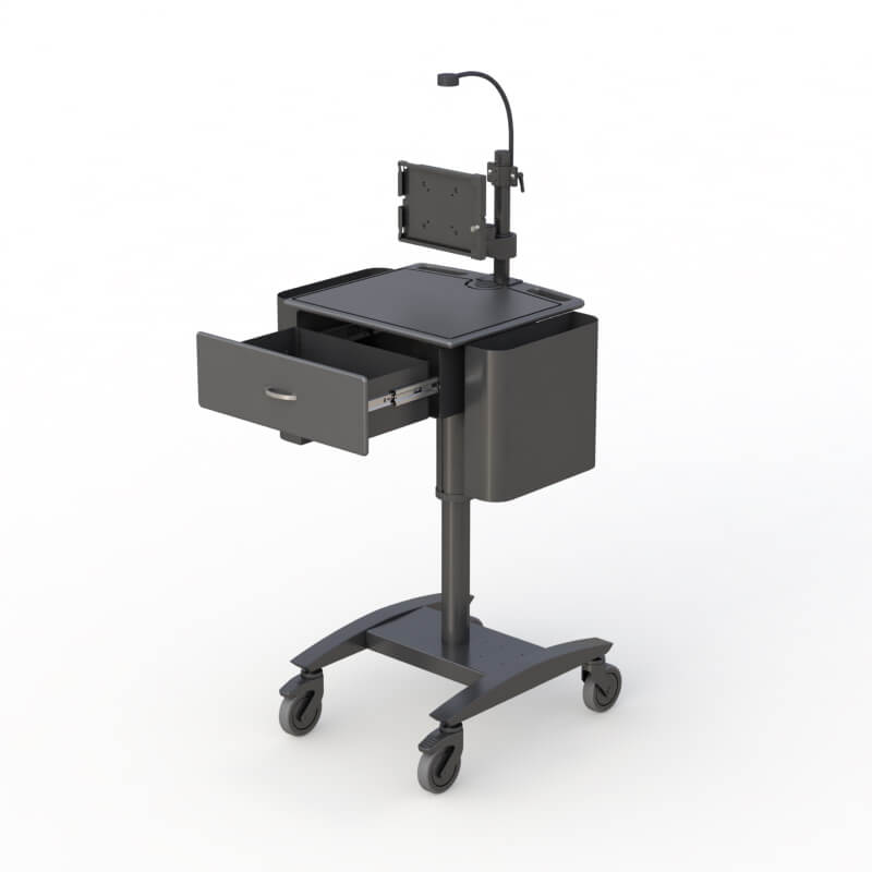Mobile POC Tablet Cart with Stadiometer Storage & Weight Scale Holder 6 772999 Universal Tablet POC Cart 06