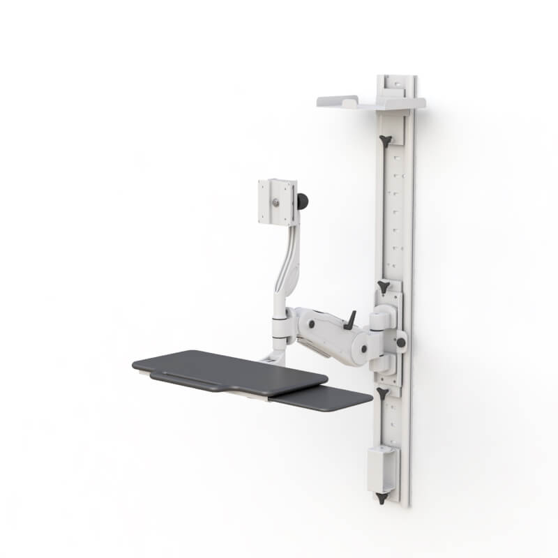 Adjustable Wall-Mounted Telehealth Workstation with Articulating Arm 5 Adjustable Workstation with Camera & Keyboard Tray