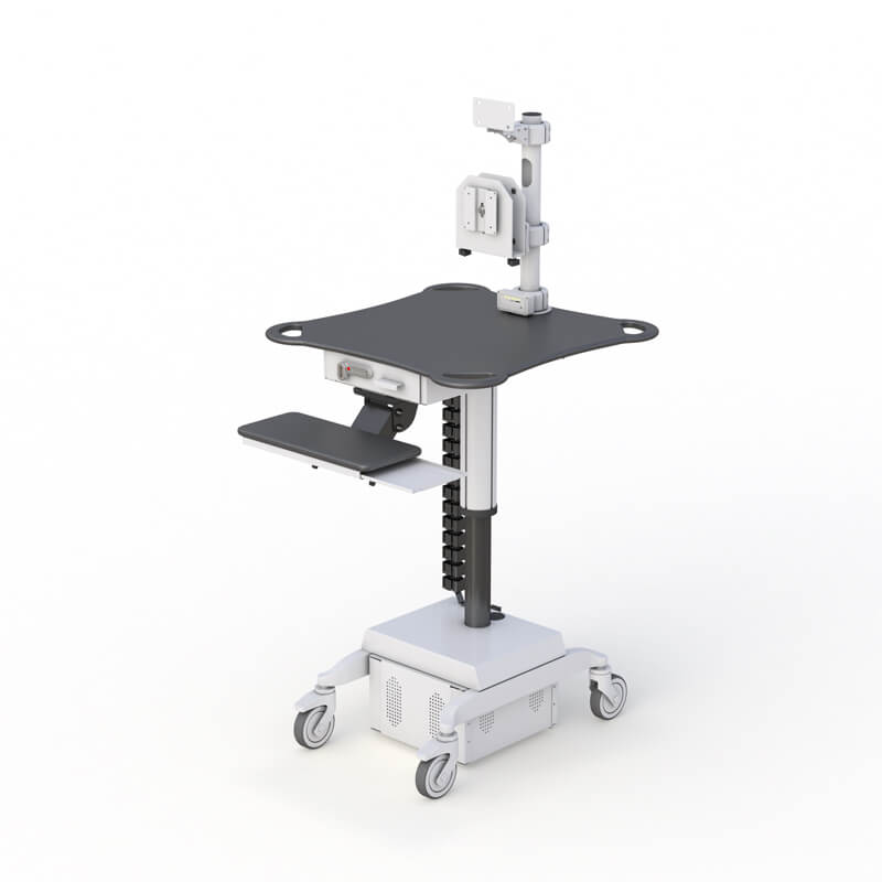 Ergonomic Monitor Cart with Poly Studio X52 Mounting Solution 5 Lockable caster wheels for mobile Poly Studio X52 setup