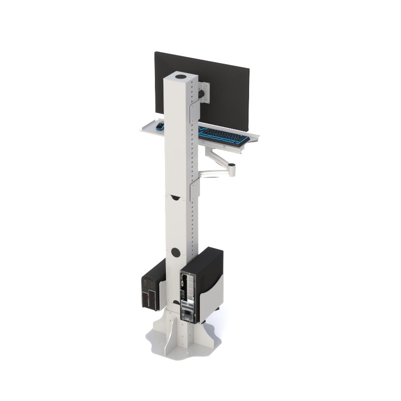Industrial Floor Post with Dual CPU Holders & Adjustable Keyboard Arm 5 Industrial Floor Post with Dual CPU Holders & Adjustable Keyboard Arm - Image 5