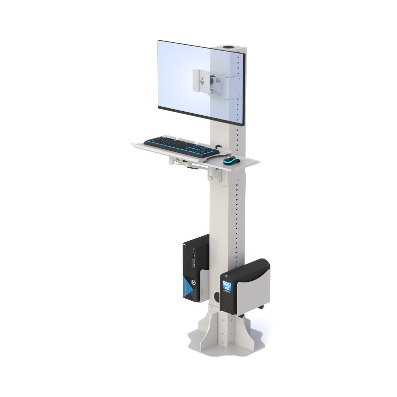 Industrial Floor Post with Dual CPU Holders & Adjustable Keyboard Arm 3 Industrial Floor Post with Dual CPU Holders & Adjustable Keyboard Arm - Image 3